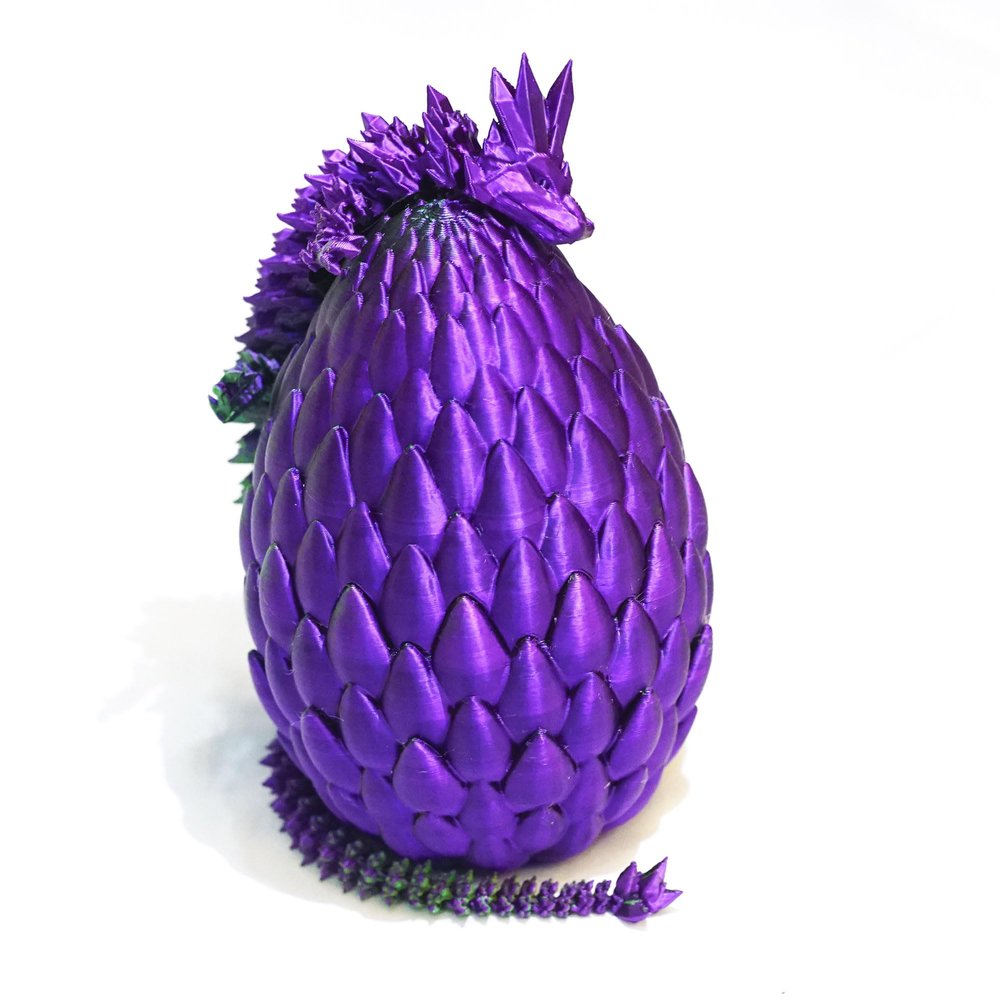 3D Printed Dragon Egg,Chinese Dragon,Dragon Statue,Home Office Decor,Fidget Toys for Autism/ADHD,3D Printed Gift Toy,Fidget Toys, Executive Desk Toys (Purple)