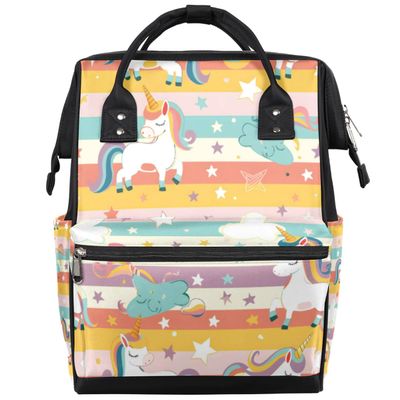 Skonsati Unicorn Baby Diaper Bag Backpack Unicorn Rainbow Large Tote Diaper Bag for Mom Nappy Bag Baby Essentials Travel Tote with Stroller Straps