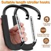 2 Pack Stroller Hooks,6.3" Large Stroller Clips,Stroller Hook for Hanging Diaper Bags and Shopping,Universal Stroller Accessories for Mommy,Large Carabiner Clip Heavy Duty view 2