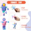 Hanaive 48 Pcs Robot Fidget Spinners for Kids Transformable Fingertip Gyro Chain Toy Deformable DIY Stress Relief Fidget Sensory Toys Adults Piata Goodie Bag Stuffers Valentine Party Favors Gift view 3