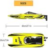 2.4G Wireless RC Boat Large RC Yacht Outdoor Water Toys Children's Gifts High Speed Brushless Motor Speedboat Speed 70KM/H Competitive Rowing (Yellow) view 2