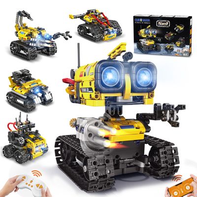 CUBIMANA Robot Building Toys for Kids - 5 in 1 Remote- & App-Controlled Robots Toy, RC Wall/Engineering/Mech Scorpion Building STEM Toys, Robot Toy Gifts for Kids Boys Girls Age 10+ (560 PCS)