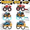 Jenaai 32 Pcs Monster Truck Party Favors Paper Glasses Monster Truck Party Decorations Supplies Photo Booth Props Cool Car Theme Eyeglasses for Baby Shower Birthday Classroom Rewards Goodie Bag Filler view 2