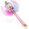 EnchantZone Light Up Snowflake Wand with Spinning LEDs and Sound Magic Princess Toys for Kids Girls Birthday Cosplay Party Favors, Pink view 1