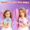 EnchantZone Light Up Snowflake Wand with Spinning LEDs and Sound Magic Princess Toys for Kids Girls Birthday Cosplay Party Favors, Pink view 4