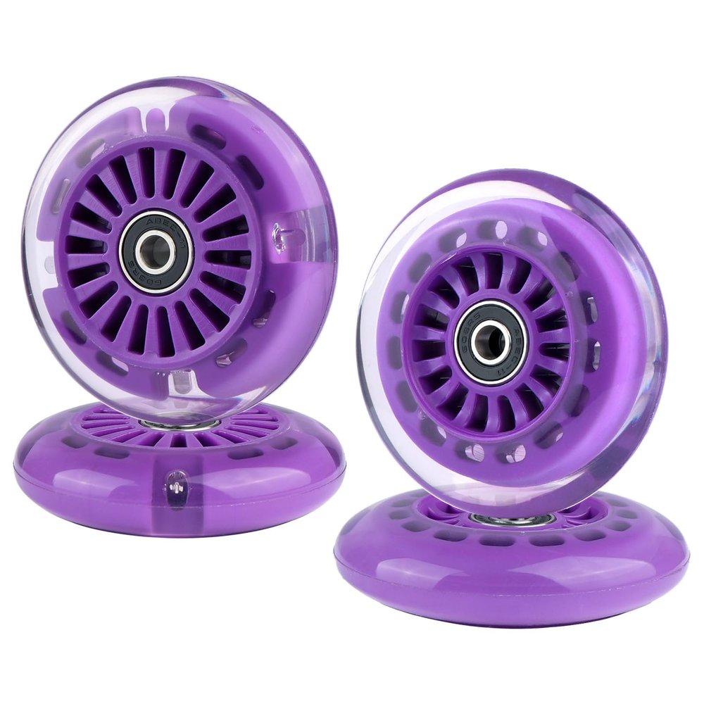 Gladeer 90mm Wiggle Car Polyurethane Replacement Wheels Set Upgrades for PlasmaCar Ride-on Toys Wiggle Car Replacement Wheels, 4-Pack (Purple)