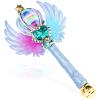 EnchantZone Light Up Snowflake Wand with Spinning LEDs and Sound Magic Princess Toys for Kids Girls Birthday Cosplay Party Favors, Blue view 1
