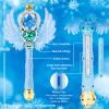 EnchantZone Light Up Snowflake Wand with Spinning LEDs and Sound Magic Princess Toys for Kids Girls Birthday Cosplay Party Favors, Blue view 2