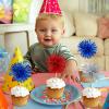 15 Pack Foil Firework Cupcake Toppers Birthday Cake Toppers Sparkle Tinsel Cocktail Fruit Toothpick for Birthday Wedding Happy New Year Graduation Valentine's Party Supplies view 2