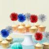 15 Pack Foil Firework Cupcake Toppers Birthday Cake Toppers Sparkle Tinsel Cocktail Fruit Toothpick for Birthday Wedding Happy New Year Graduation Valentine's Party Supplies view 3