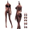 1/6 Scale Female Body,12inch Super Flexible Seamless Female Figure Body Makeup Version with Undetachable Feet Tall and Slender Miniature Action Figure (Copper Suntan Skin) view 1
