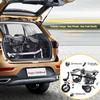 Kids Tricycle - 4 in 1 Double Seat Children'S Tricycle, Toddler Pushchair, Detachable Canopy, Folding Pedals, Reversible Seat, Removable Guardrail, Suitable for 1 to 6 Years Old Children,Gray view 2
