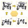 Kids Tricycle - 4 in 1 Double Seat Children'S Tricycle, Toddler Pushchair, Detachable Canopy, Folding Pedals, Reversible Seat, Removable Guardrail, Suitable for 1 to 6 Years Old Children,Gray view 3