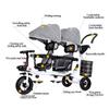 Kids Tricycle - 4 in 1 Double Seat Children'S Tricycle, Toddler Pushchair, Detachable Canopy, Folding Pedals, Reversible Seat, Removable Guardrail, Suitable for 1 to 6 Years Old Children,Gray view 4