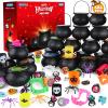 Halloween Party Favor for Kids, 48 Pack Prefilled Small Plastic Witch Cauldron Halloween Miniatures Novelty Toy in Bulk, Halloween Trick or Treat Toys Prizes Rewards Gifts Miniatures for Kids view 1