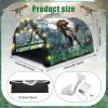 Wowangce Dinosaur Bed Tent for Kids Large Kids Twin Tent Toddler Play Bed with Carry Bag Foldable with String Lights for Girls Boys Bedroom Indoor Games view 2