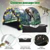 Wowangce Dinosaur Bed Tent for Kids Large Kids Twin Tent Toddler Play Bed with Carry Bag Foldable with String Lights for Girls Boys Bedroom Indoor Games view 3