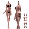 1/6 Scale Female Body,12inch Super Flexible Seamless Female Figure Body Makeup Version with Undetachable Feet Tall and Slender Miniature Action Figure (Suntan Skin) view 1