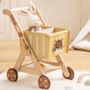 ROBUD Baby Push Walker Doll Stroller, Wooden Shopping Cart for Girls Boys, Height Adjustable Wooden Baby Walker for Kids Toddlers, Learning Walker Toys for 10 Months 1 Year Old view 1