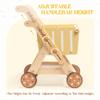 ROBUD Baby Push Walker Doll Stroller, Wooden Shopping Cart for Girls Boys, Height Adjustable Wooden Baby Walker for Kids Toddlers, Learning Walker Toys for 10 Months 1 Year Old view 2