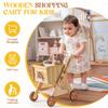ROBUD Baby Push Walker Doll Stroller, Wooden Shopping Cart for Girls Boys, Height Adjustable Wooden Baby Walker for Kids Toddlers, Learning Walker Toys for 10 Months 1 Year Old view 3