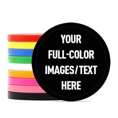 SUYANH  Custom Plastic Bar Tokens, Full-Color Print Your Personalized Photo and Text on Chips, for Drink Tokens, Poker Game and Board Game (Black)