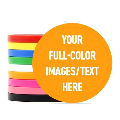 SUYANH  Custom Plastic Bar Tokens, Full-Color Print Your Personalized Photo and Text on Chips, for Drink Tokens, Poker Game and Board Game (Orange)