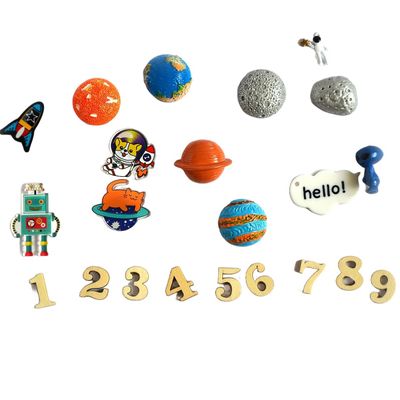 TomToy Space Theme I spy trinkets Sets for I Spy Bag, Bottle