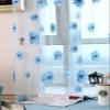 HooHero Blue Sunflower Pattern Countryside Elegant Sheer Curtains Living Kids Baby Room Home Decoration Voile Gauze Curtain view 2