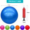 GCQJOQ 6 Pcs 9 Inch Inflatable Bouncy Balls with Hand Air Pump for Indoor Outdoor Play Balls (Blue) view 2