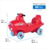 Step2 Sky Rider Kids Push Car, Foot Powered Ride On Toy, Practice Balance with 4 Wheels, Track Not Included, Made of Durable Plastic, Max Weight 50 lbs., for Toddlers 2-5 Years Old, Red view 3