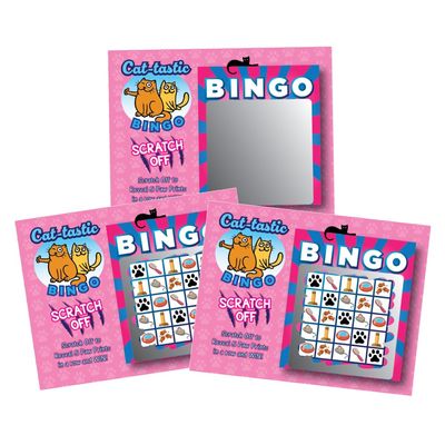 My Scratch Offs 26 Pack Kitty Cat Scratch Off Bingo Card Party Favors for Animal Lovers (Cat Bingo)