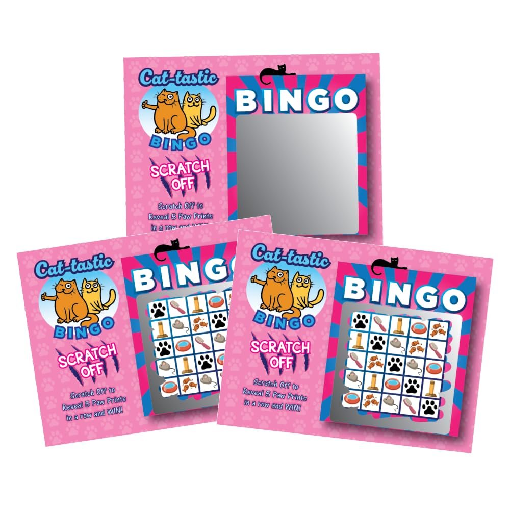 My Scratch Offs 26 Pack Kitty Cat Scratch Off Bingo Card Party Favors for Animal Lovers (Cat Bingo)