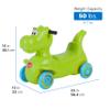 Step2 Dino Dash Kids Push Car, Foot Powered Ride On Toy, Practice Balance with 4 Wheels, Track Not Included, Made of Durable Plastic, Max Weight 50 lbs., for Toddlers 2-5 Years Old, Green view 3
