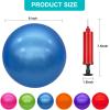 GCQJOQ 3 Pcs 9 Inch Inflatable Bouncy Balls with Hand Air Pump for Indoor Outdoor Play Balls (Red, Blue, Green) view 2