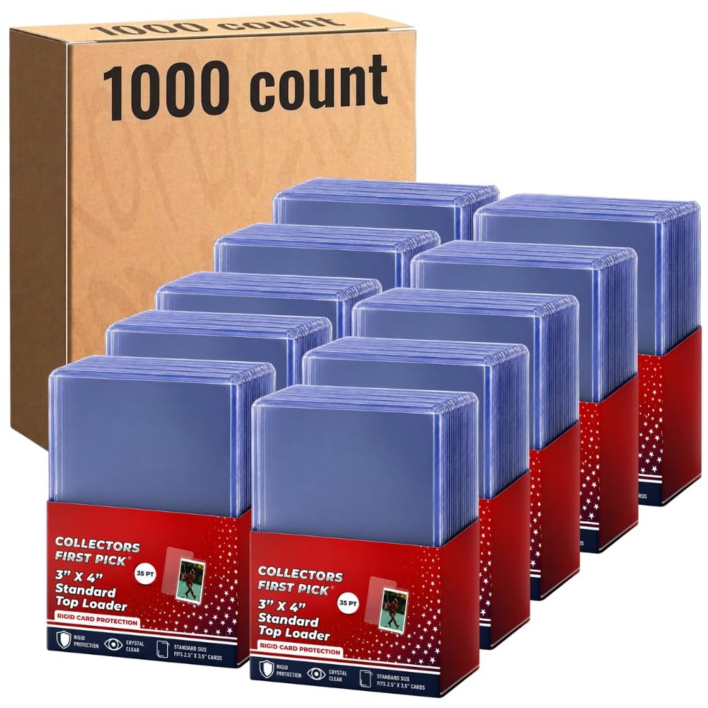 1000 Count Top Loaders for Cards 3x4 35PT Hard Plastic Card Holders, Premium Trading Card Protectors, Clear Rigid Standard Size Card Sleeves Style Holders for Baseball, Football, Hockey, Pokmon, MTG