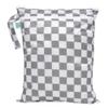 Bumkins Waterproof Wet Dry Bag for Baby, Travel, Swim Suit, Cloth Diapers, Pump Parts, Pool, Beach, Gym Clothes, Toiletry, Hook to Stroller, Daycare, Zipper Reusable Wetdry Packing Pouch, Gray Check view 1