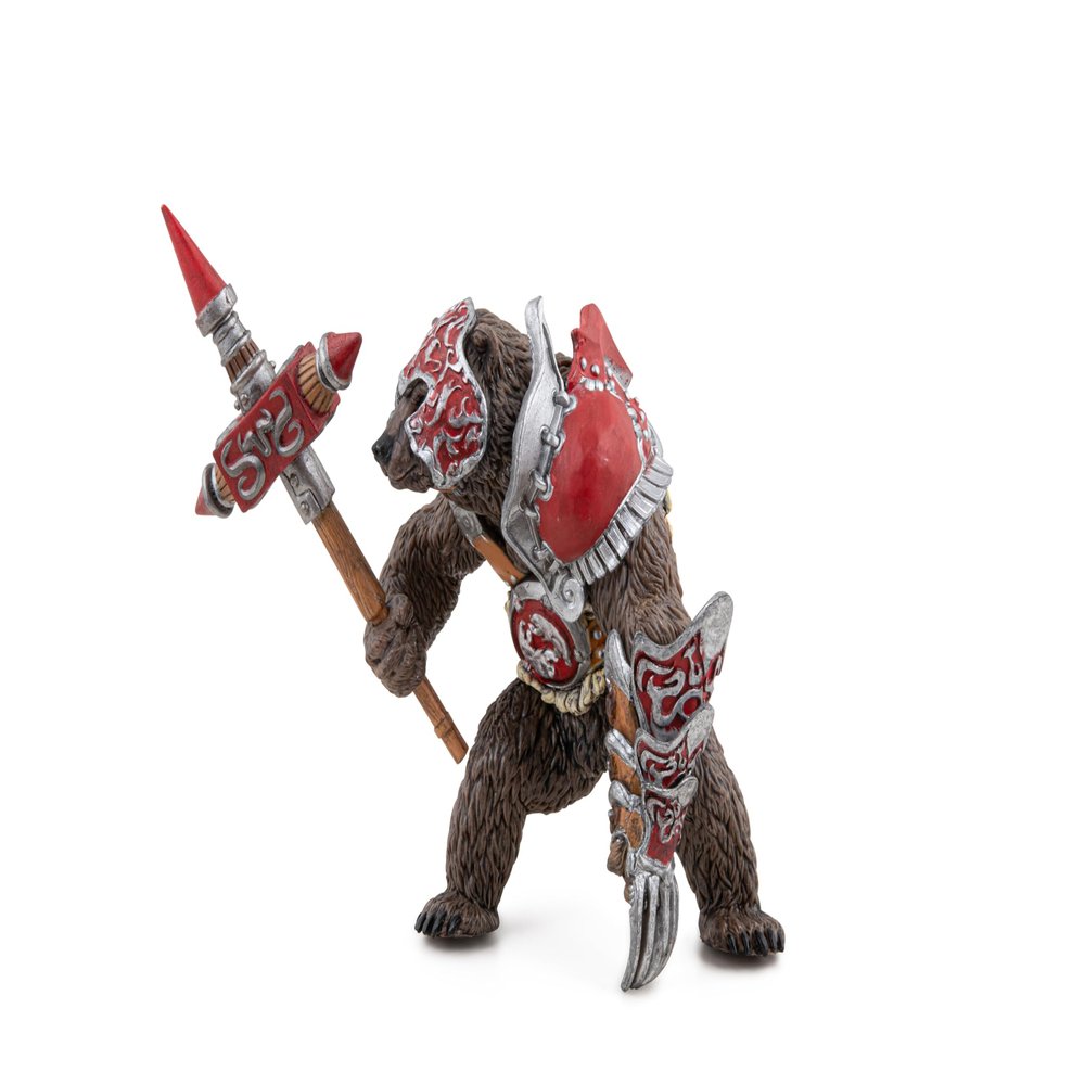 Papo - Mutant Bear Figurine - Hand-Painted Fantasy Warrior Toy for Kids Age 3+ - 36044 - Armored Bear with Mace and Claws - Fantasy & Medieval Collection