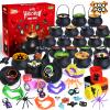 SpringFlower 384 PCS Halloween Party Favors For Kids, 48 Pack Bulk Prefilled Witch Cauldrons Witch Halloween Toys in Bulk, Halloween Party Supplies, Halloween Prizes Gifts for Kids Trick or Treat view 1