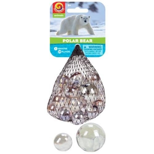 Polar Bear Marble Net 25 Piece Set - 24 Player Marbles & 1 Shooter Marble