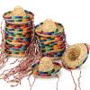 24 Pack Mini Sombrero Hats 5.9 Inch Small Straw Sombreros Party Hats Cinco de Mayo Hats for Kid Pet Doll Themed Party Decoration (Brown) view 1