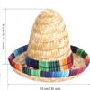 24 Pack Mini Sombrero Hats 5.9 Inch Small Straw Sombreros Party Hats Cinco de Mayo Hats for Kid Pet Doll Themed Party Decoration (Brown) view 2