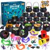 Letapapa 480 PCS Halloween Party Favors for Kids, 60 Pack Prefilled Small Plastic Witch Cauldron With Assorted Halloween Toy In Bulk, Miniatures for Kids Trick or Treat, Halloween Classroom Rewards view 1