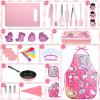 Kids Cooking and Baking Set with Storage Case Complete Cooking Supplies Kids Baking Kit Pretend Play Cooking Toys Unicorn Apron and Chef Hat for Girls & Boys view 2