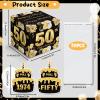 50th Birthday Money Box for Cash Gift, Black Gold Birthday Money Pull Box, 1974 Vintage Surprise Money Roll Gift Box with Pull Out Card Cash Holder, Supplies view 2