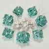 DND Dice,HNCCESG Hollow Metal Set 7 Pcs for Dungeons and Dragon,D and D GIFS of Tabletop Game (Matte Green White Skull) view 4