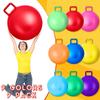 Meooeck 9 Pcs Hopper Ball 29 Inch Jumping Hopping Outdoor Bouncy Ball with Handles and Air Pump for Sports School Games Exercise(Multicolor) view 3