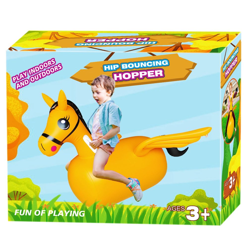 Kid Bouncy Horse Toy,Kids Jumping Animal Toys, Kid Favorite Horse Jumping Toy.Perfect for Birthday, Bouncy Toy for Kids, Supports Up to 220 Pounds.