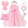 ShyLizard Princess Dress Up Clothes for Little Girls, 10 Pcs Toddler Dress Up Toys, Princess Cape with Crown, Wand, Jewelry, Princess Play Toys Gifts for 3 4 5 6 Year Old Girls(Pink) view 1
