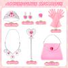 ShyLizard Princess Dress Up Clothes for Little Girls, 10 Pcs Toddler Dress Up Toys, Princess Cape with Crown, Wand, Jewelry, Princess Play Toys Gifts for 3 4 5 6 Year Old Girls(Pink) view 3